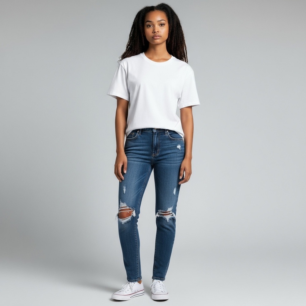 American Eagle Outfitters Blue Distressed Jeggings